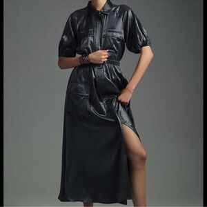 SAMANT CHAUHAN Metallic Black Maxi Dress